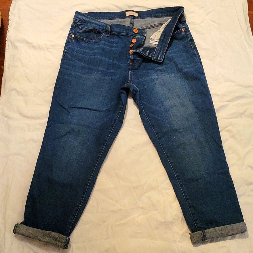 Loft Outlet Boyfriend Jeans -Medium Blue Wash
